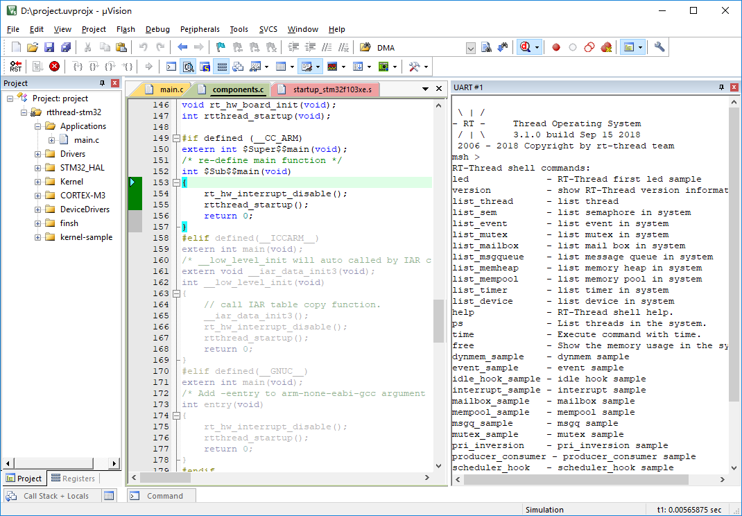 simulate RT-Thread2