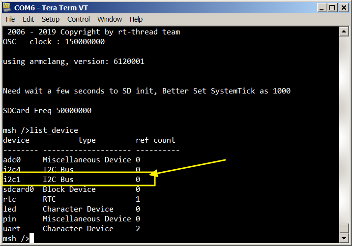 list i2c1 device