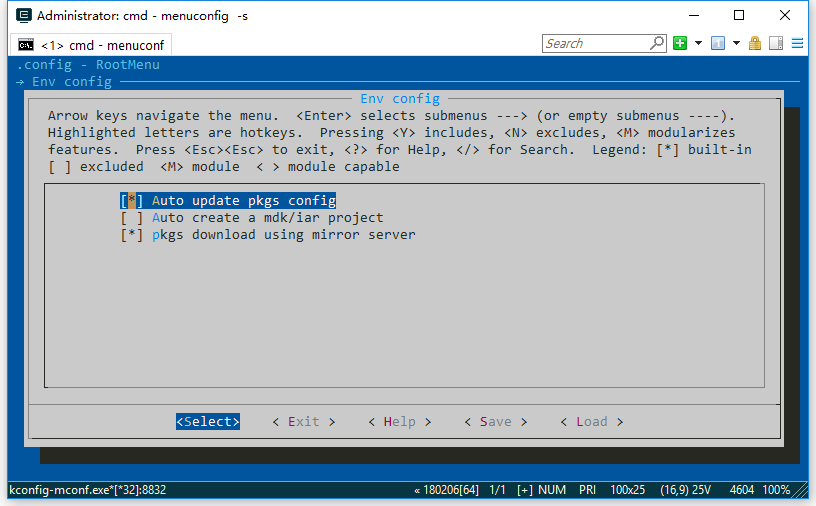 configuration options