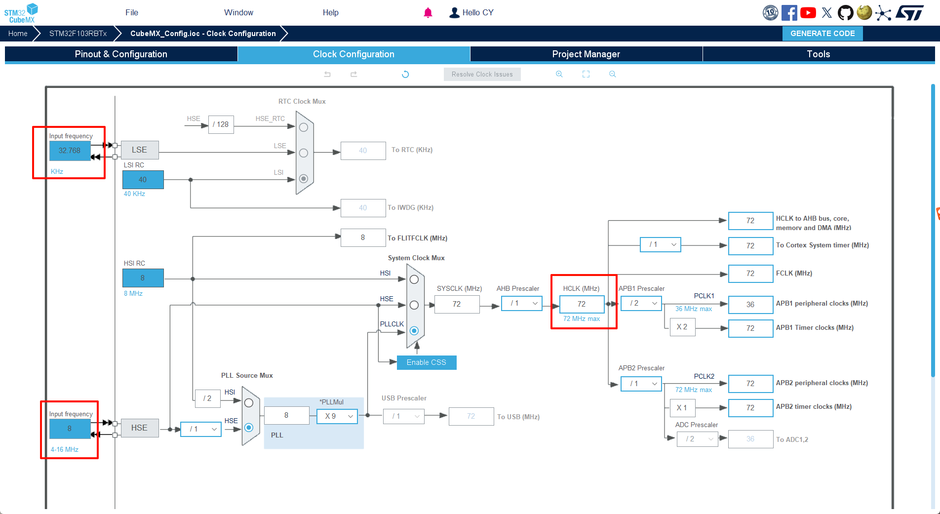 Configuring the System Clock