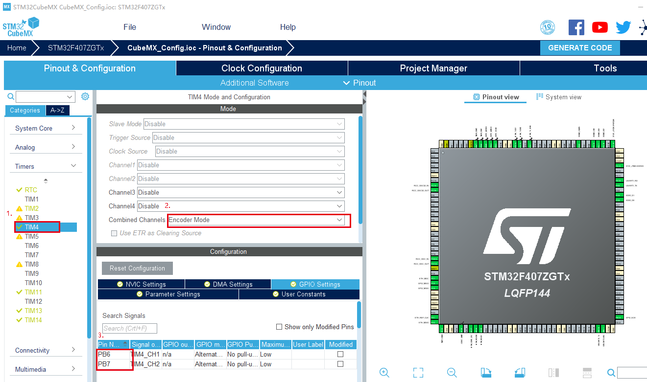 pulse_encoder CubeMX 配置